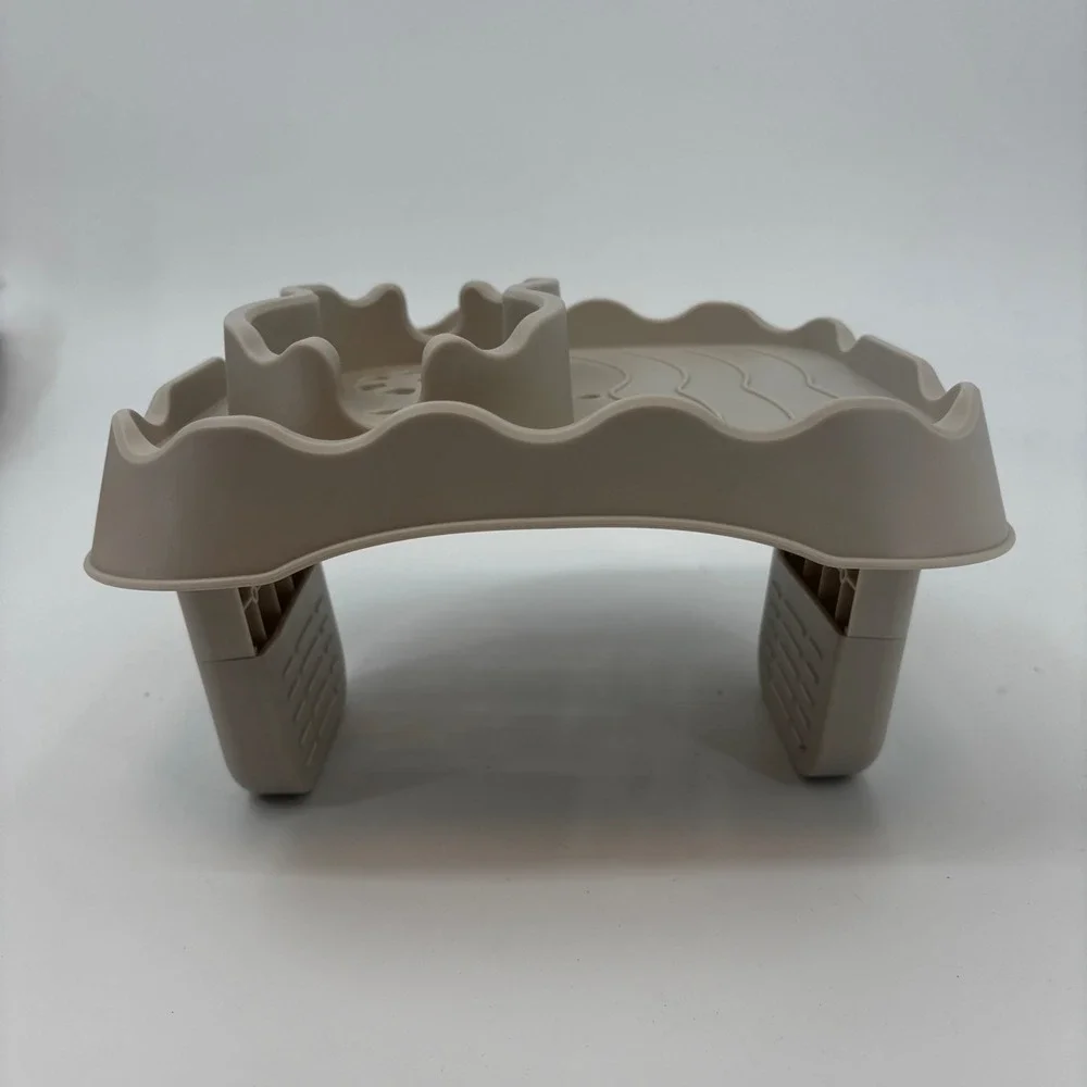 Hot Tub Tray Beige Dual Cup Holder Caddy with drain holes New Pool